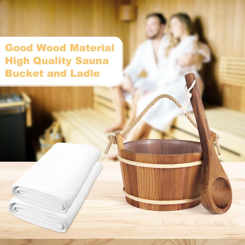 NetLea Sauna Bucket and Ladle Set,Sauna Bucket and 14.5″Sauna Ladle,Sauna Accessories Handmade from Premium Cedar Wood (Cedar Wood 4L) - Image 4
